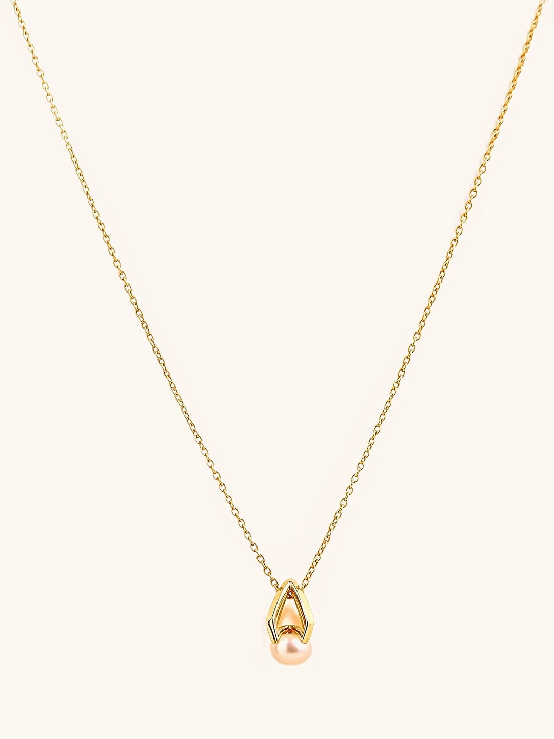 

Mabel 925 Sterling Silver Gold-Plated Pearl Drop Charm Necklace