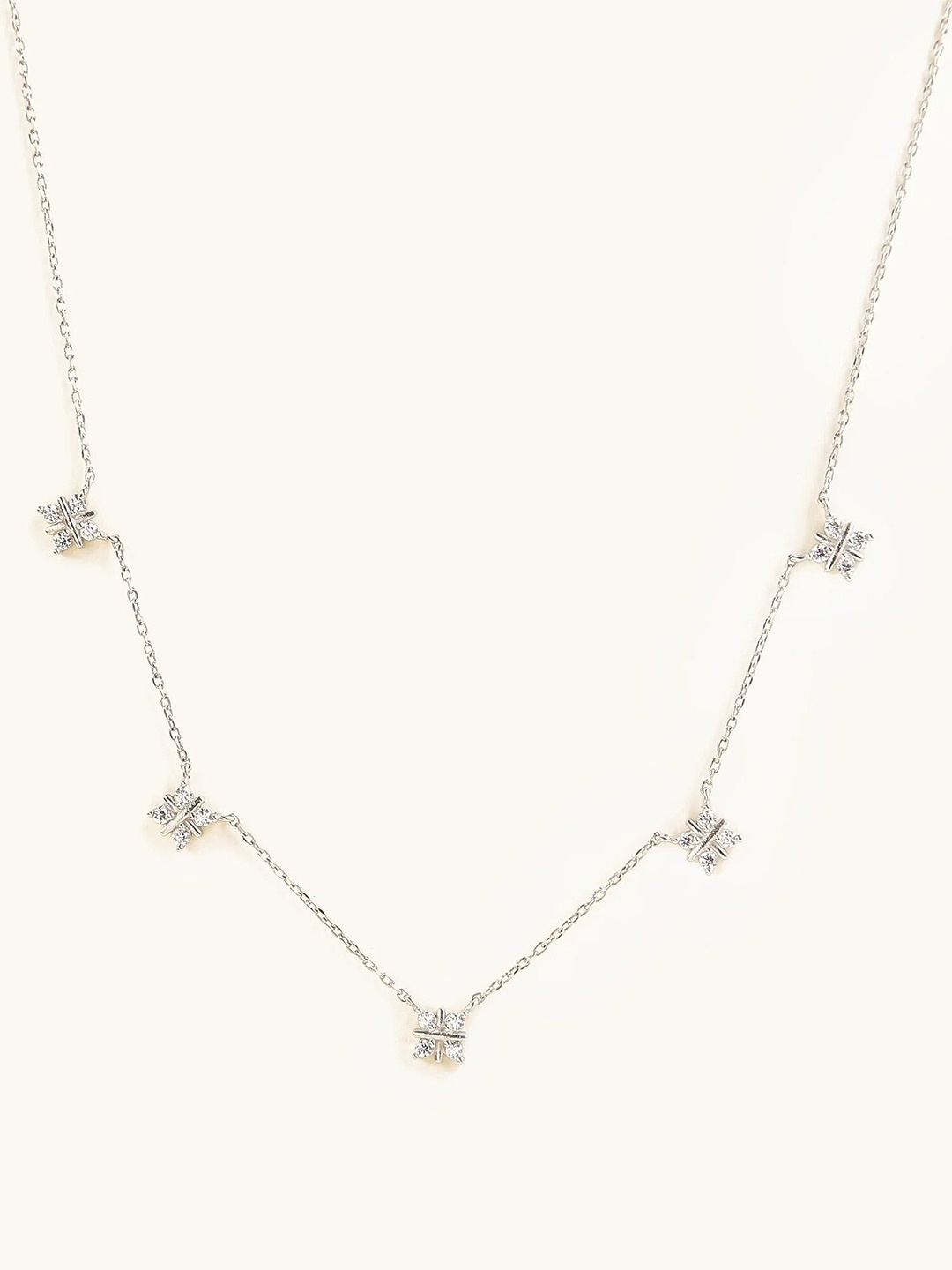 

Mabel 925 Sterling Silver Rhodium-Plated Tiny Twinkles Necklace