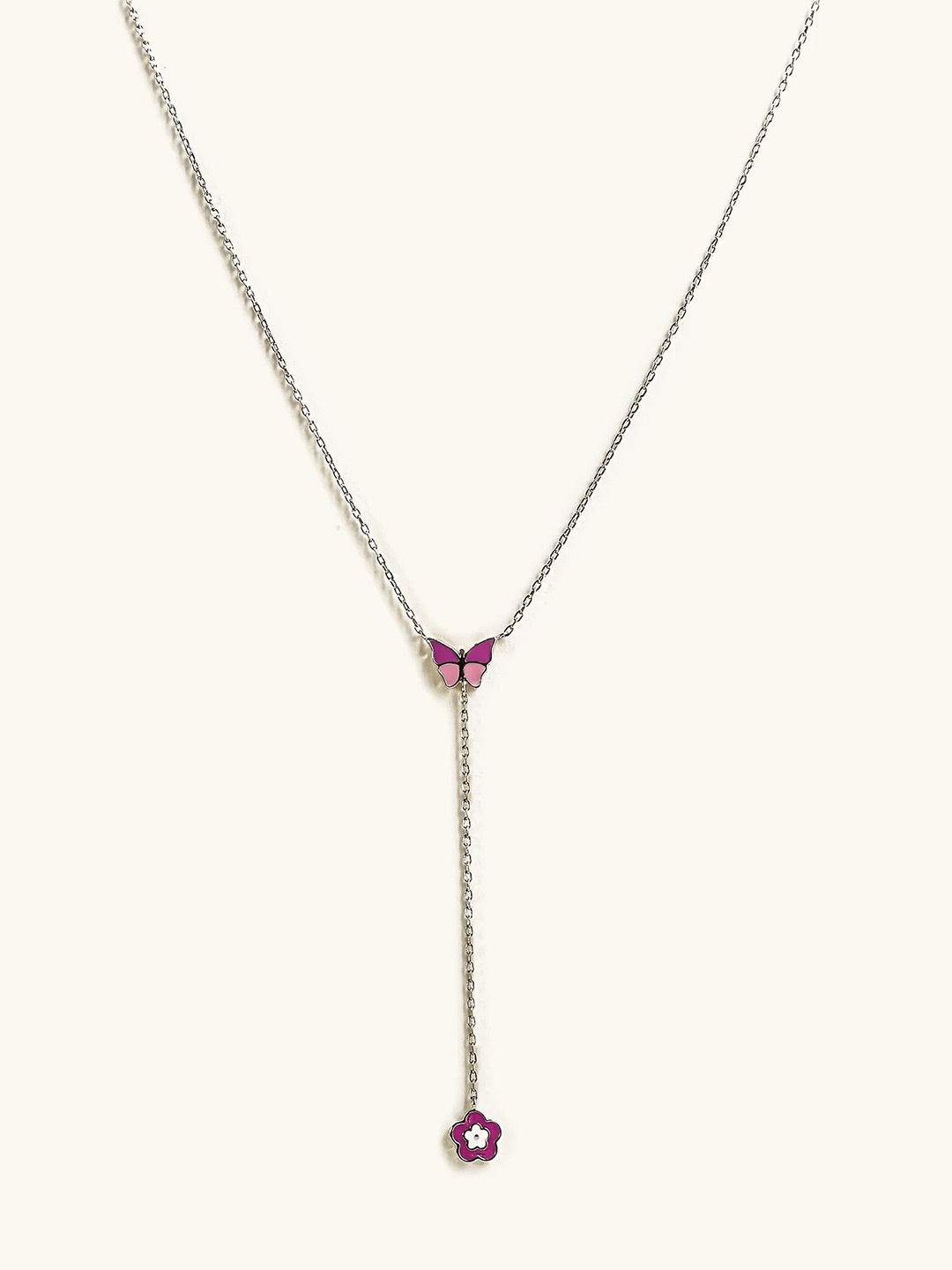 

Mabel 925 Sterling Silver Rhodium-Plated Butterfly Lariat Necklace