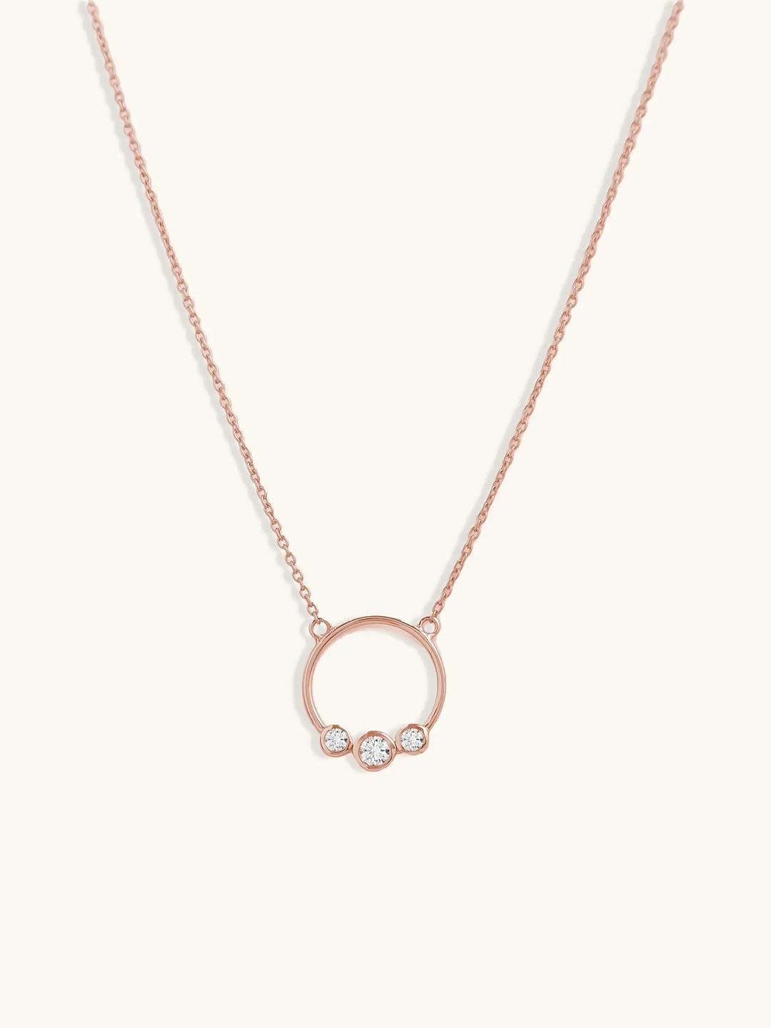 

Mabel 925 Sterling Silver Rose Gold Plated Solitaire Ring Pendant Necklace