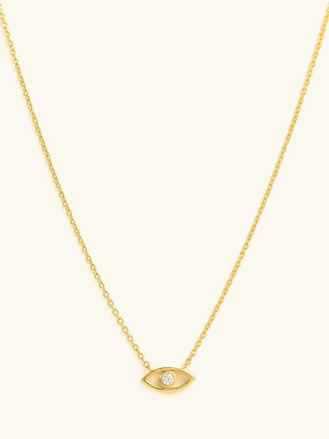 

Mabel 925 Sterling Silver 18 Karat Gold Plated Studded Evil Eye Necklace