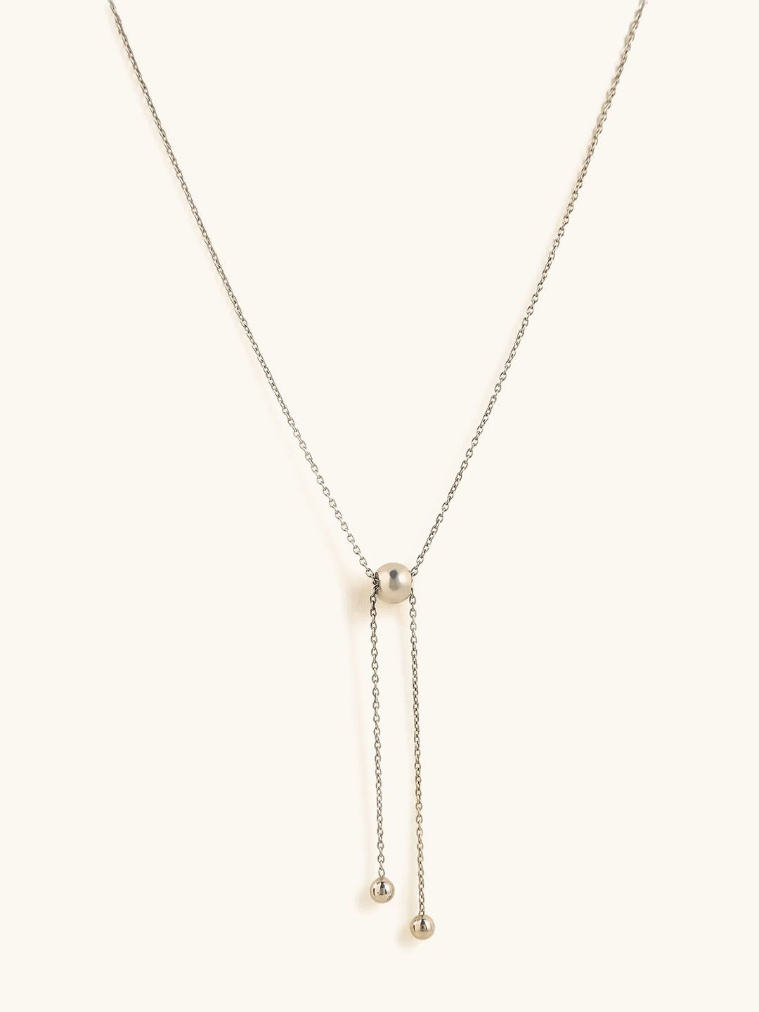 

Mabel 925 Sterling Silver Rhodium Plated Slider Bolo Lariat Necklace