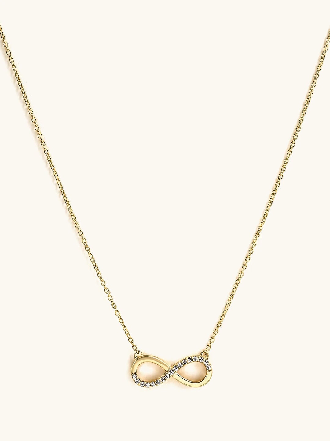 

Mabel 925 Sterling Silver 18 Karat Gold Plated Infinity Charm Necklace