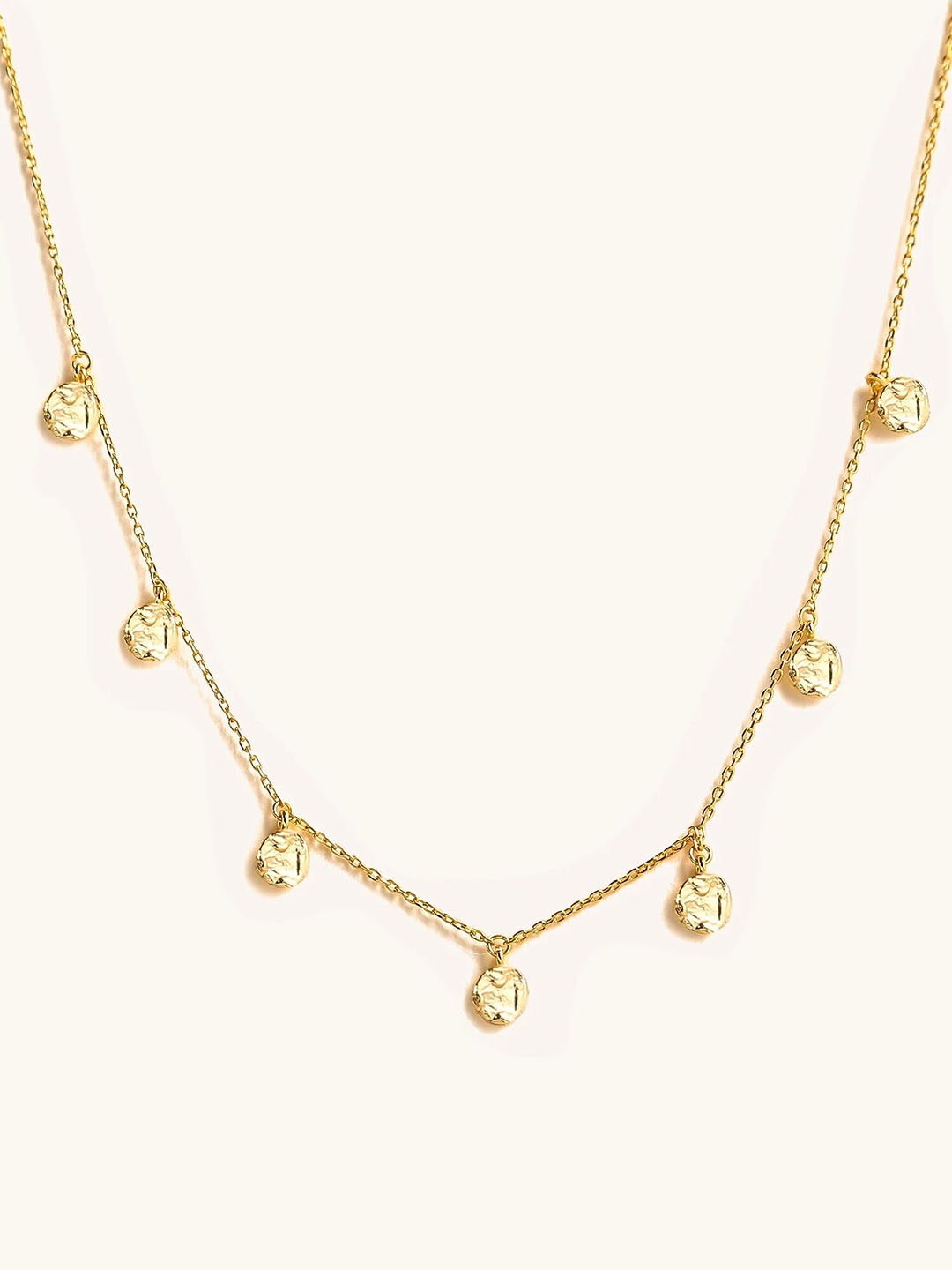 

Mabel 925 Sterling Silver 18 Karat Gold Plated Coin Charm Necklace