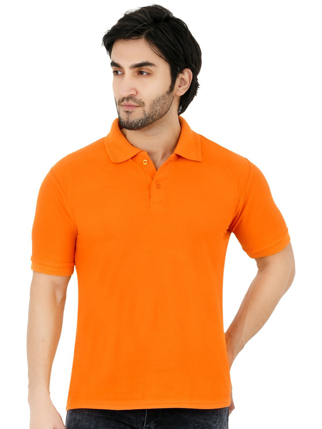 

BAESD Polo Collar Short Sleeves Casual T-shirt, Orange