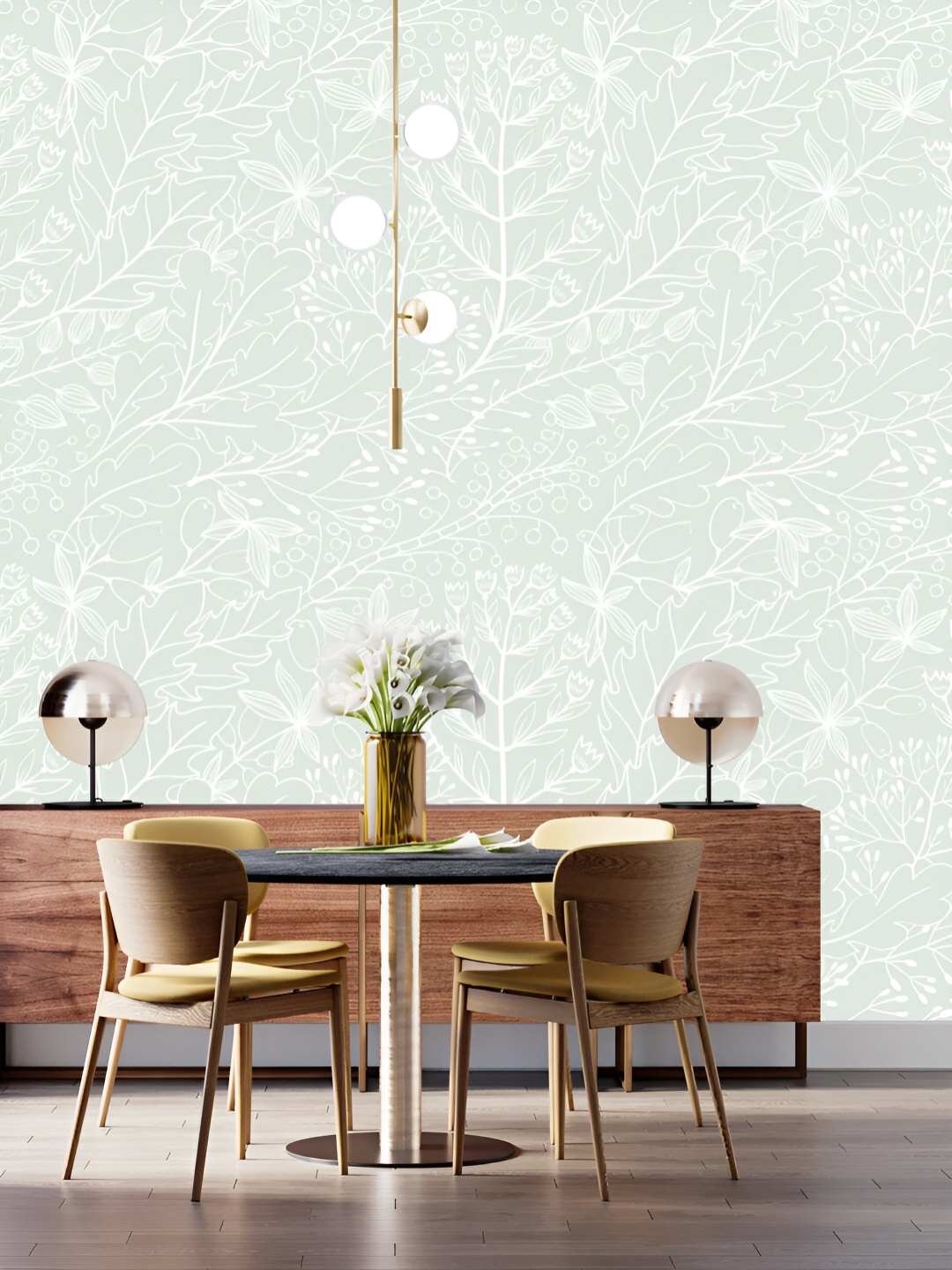 

DWELLSINDIA Green & White Printed Self Adhesive Wallpaper