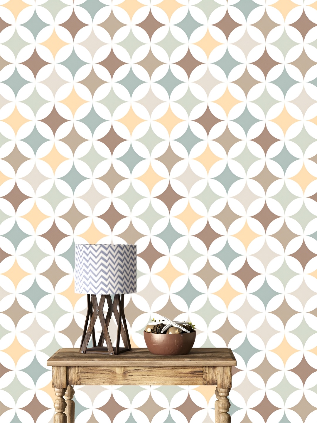 

DWELLSINDIA Geometric Print Self Adhesive PVC Waterproof Wallpaper, Multi