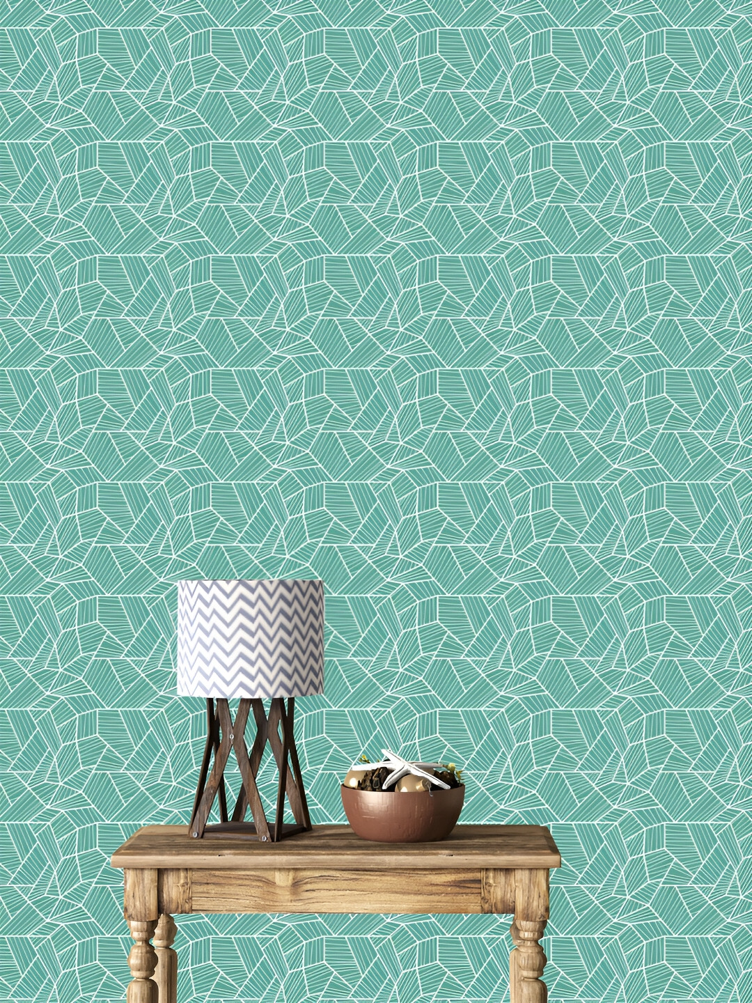 

DWELLSINDIA Green & White Printed Self-Adhesive Waterproof Laminated Wallpaper