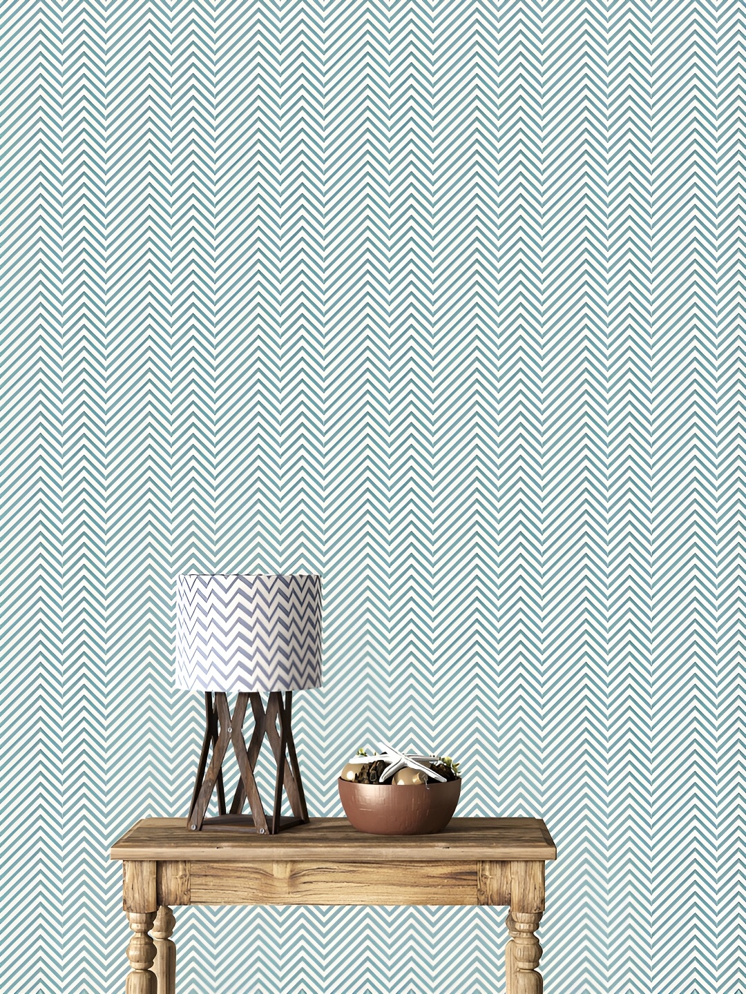 

DWELLSINDIA Blue & White Printed Self Adhesive Wallpaper