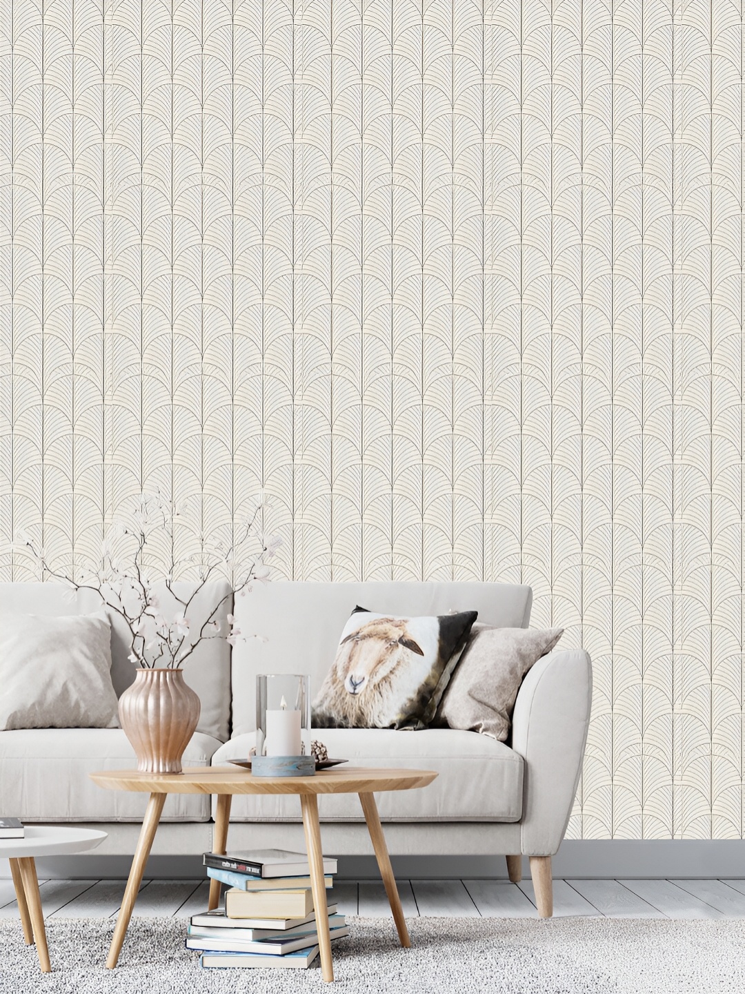 

DWELLSINDIA Beige Printed Self Adhesive Peel & Stick Waterproof Wallpaper