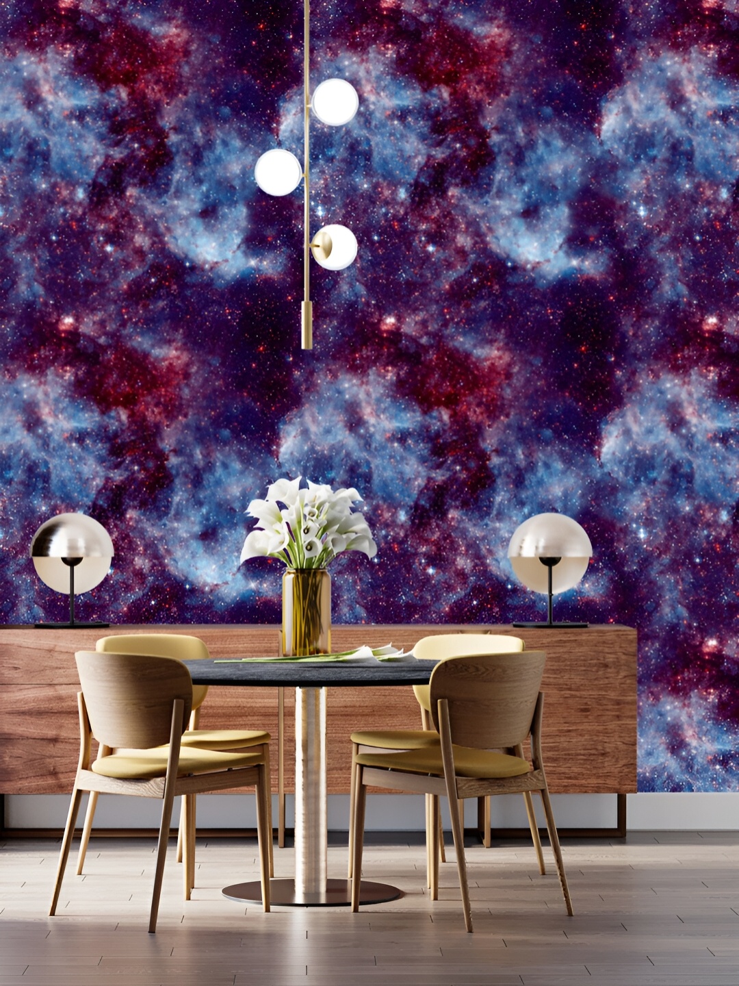 

DWELLSINDIA Blue & Red Abstract Printed Self Adhesive Waterproof Wall Sticker