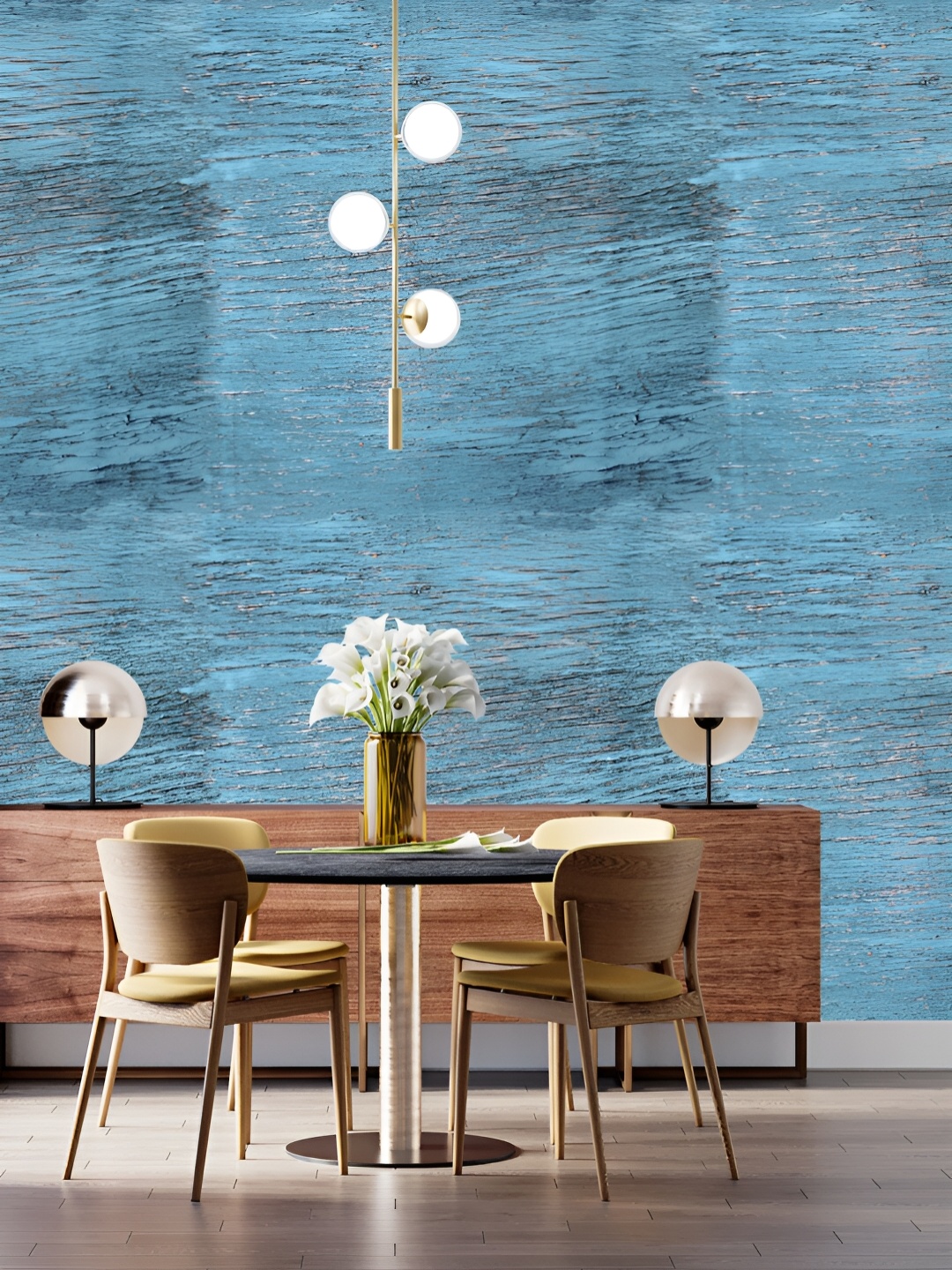 

DWELLSINDIA Blue Printed Self-Adhesive Waterproof Laminated Wallpaper