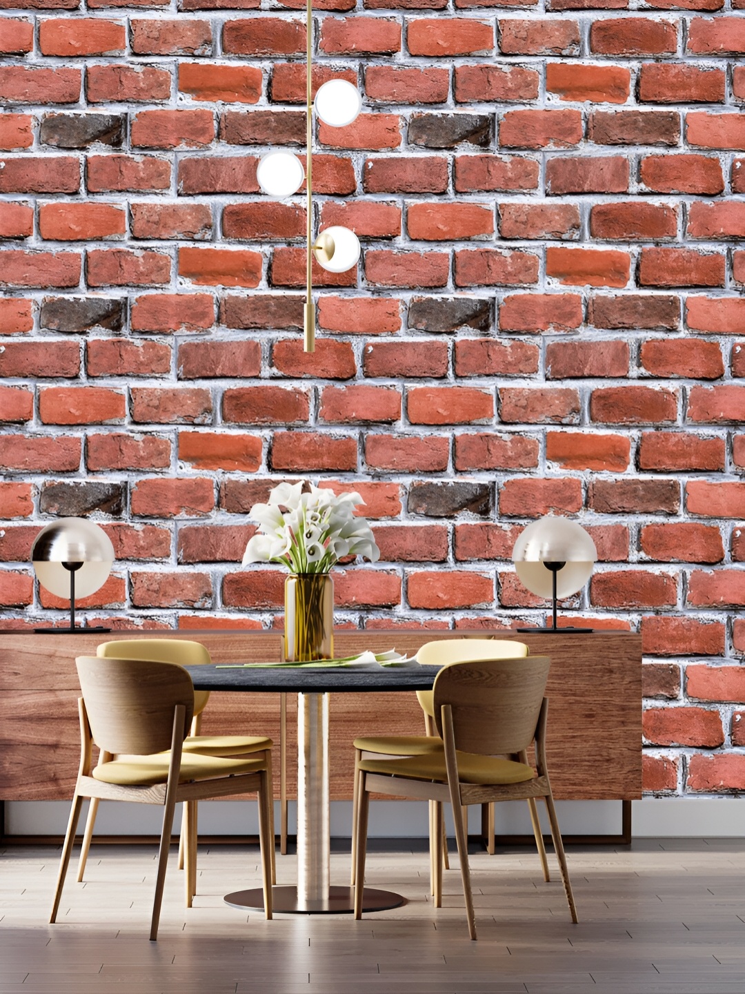 

DWELLSINDIA Red & Brown Rough Bricks Self Adhesive Wallpaper