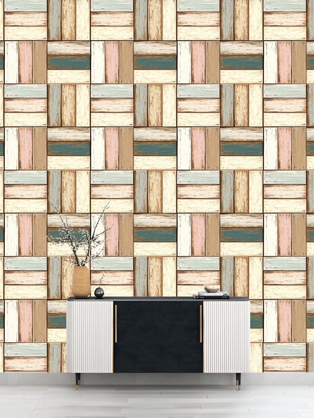 

DWELLSINDIA Brown & Beige Printed Self Adhesive Waterproof Wallpaper