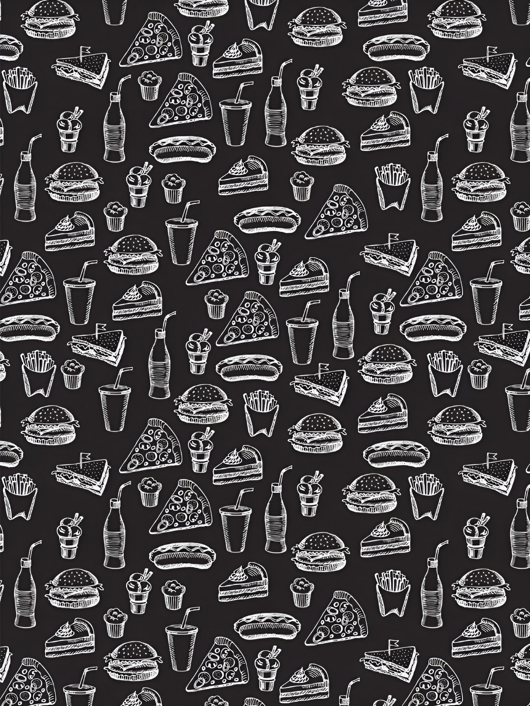 

DWELLSINDIA Black Restaurant Themed Waterproof Scratch Resistant Peel & Stick Wallpaper
