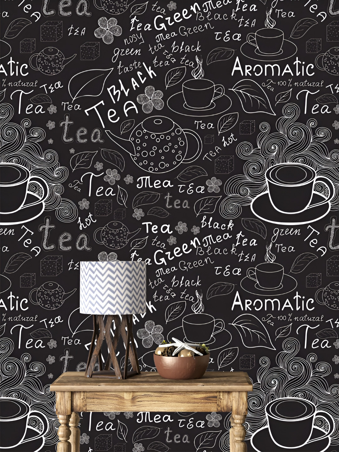 

DWELLSINDIA Black & White Typography Printed Self-Adhesive Wallpaper
