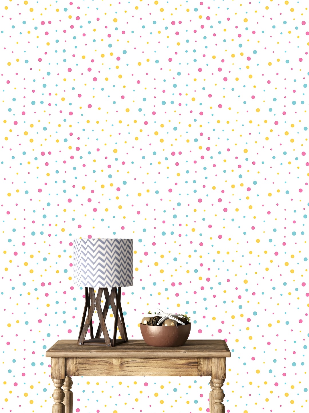 

DWELLSINDIA White & Red Polka Dots Printed Self Adhesive Wallpaper