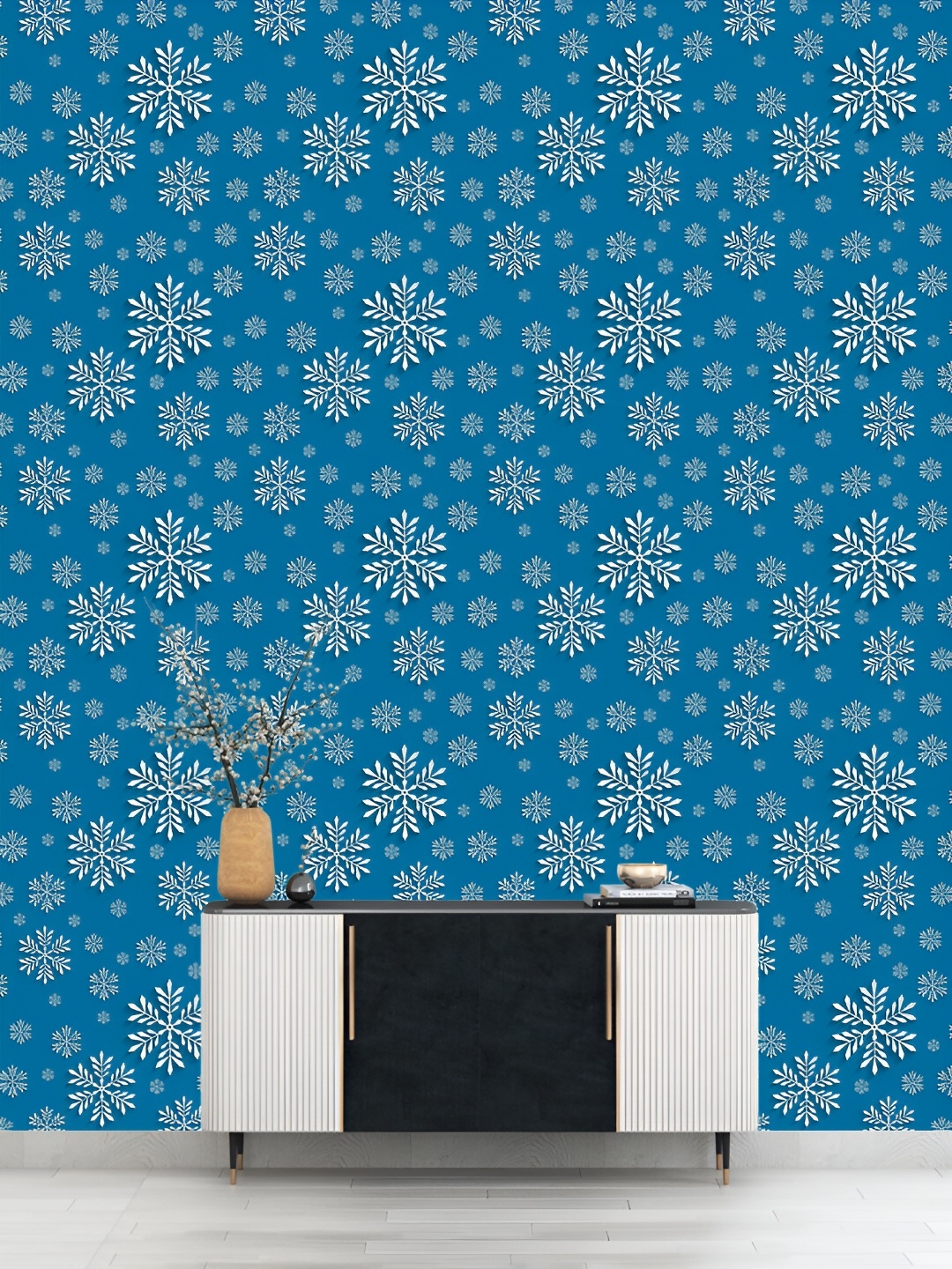 

DWELLSINDIA Blue & White Printed Self Adhesive Wallpaper