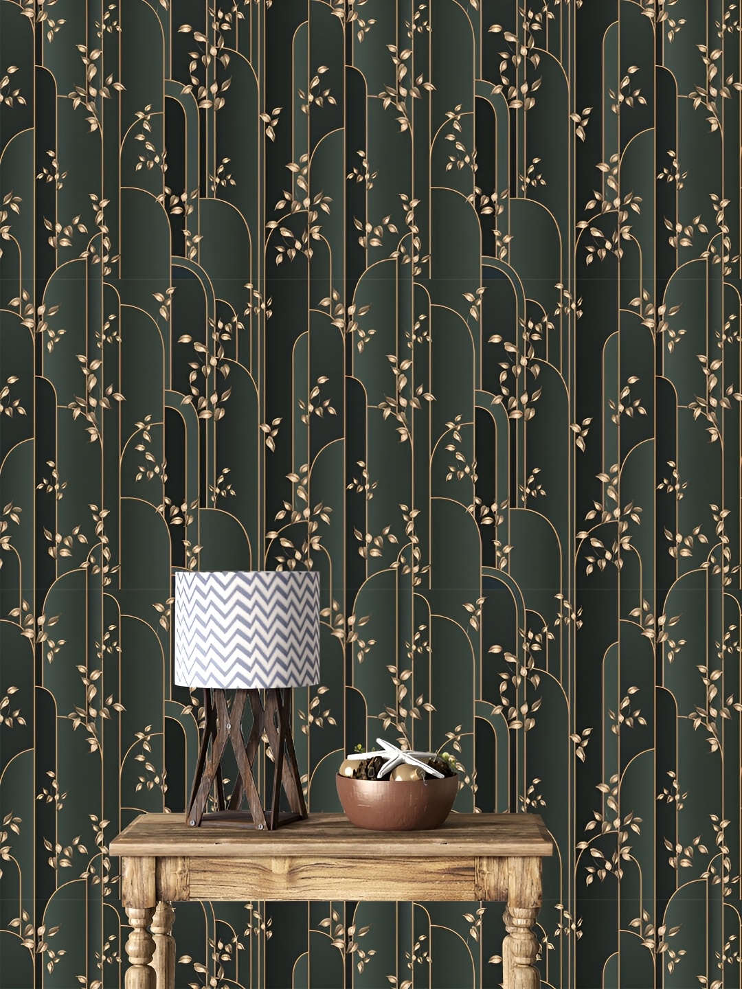 

DWELLSINDIA Leaves Self Adhesive Waterproof Wallpaper, Multi