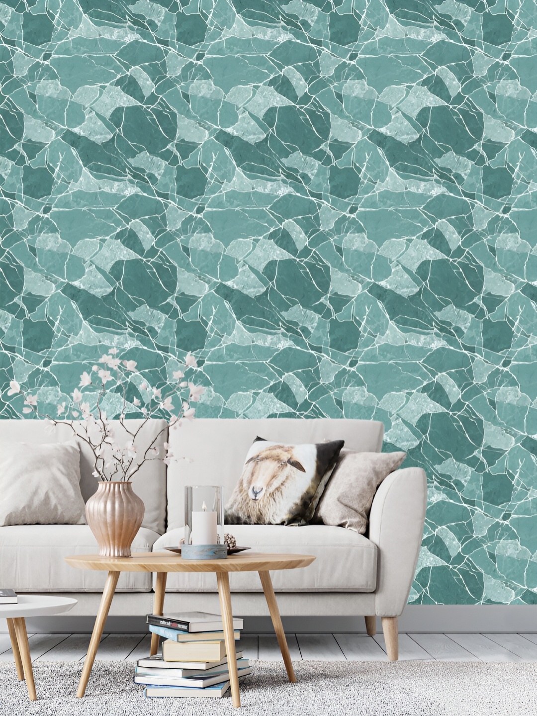

DWELLSINDIA Grey & White Printed Self-Adhesive Wallpaper