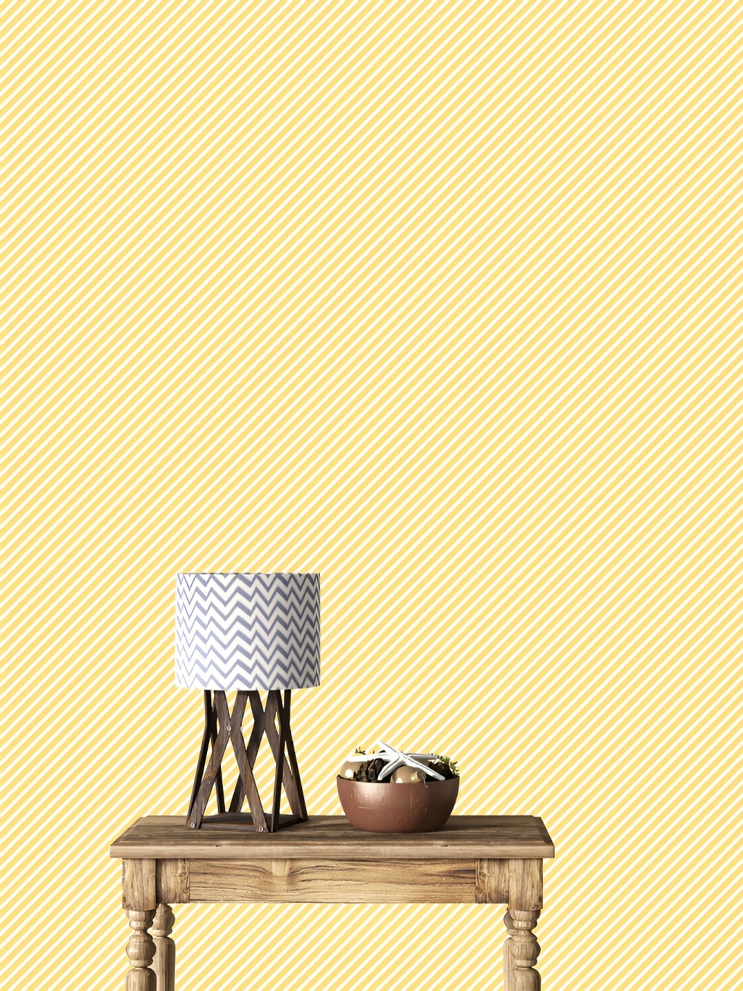 

DWELLSINDIA Yellow & White Striped Printed Self-Adhesive Wallpaper