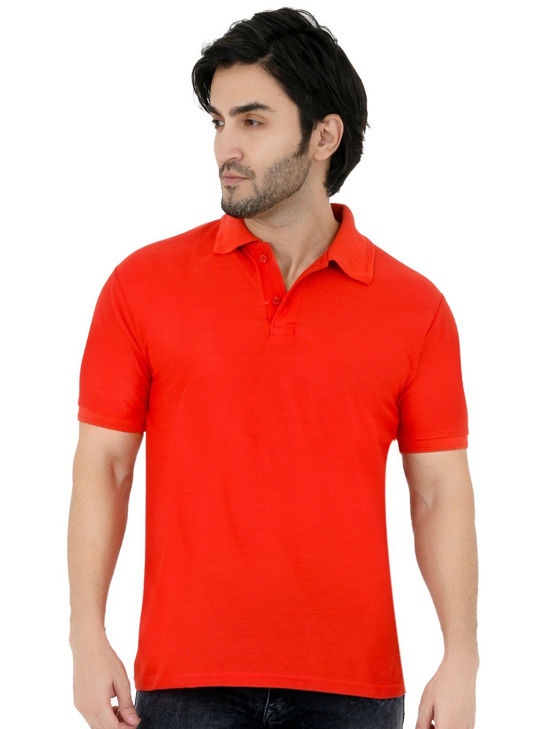 

BAESD Polo Collar Short Sleeves T-shirt, Red