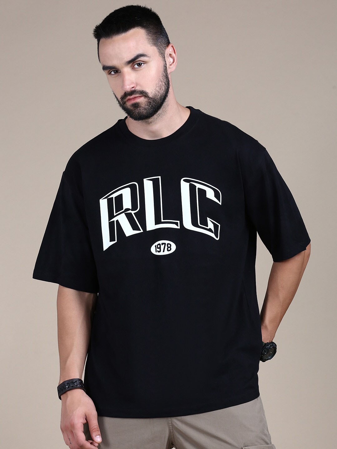 

The Roadster Lifestyle Co. Black Typography Printed Cotton Round Neck Tshirts