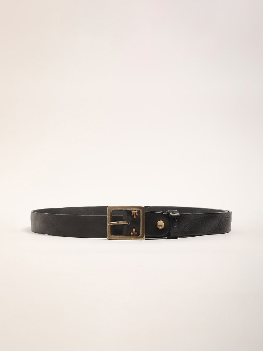 

THE BEAR HOUSE Men Textured Leather Belt, Black