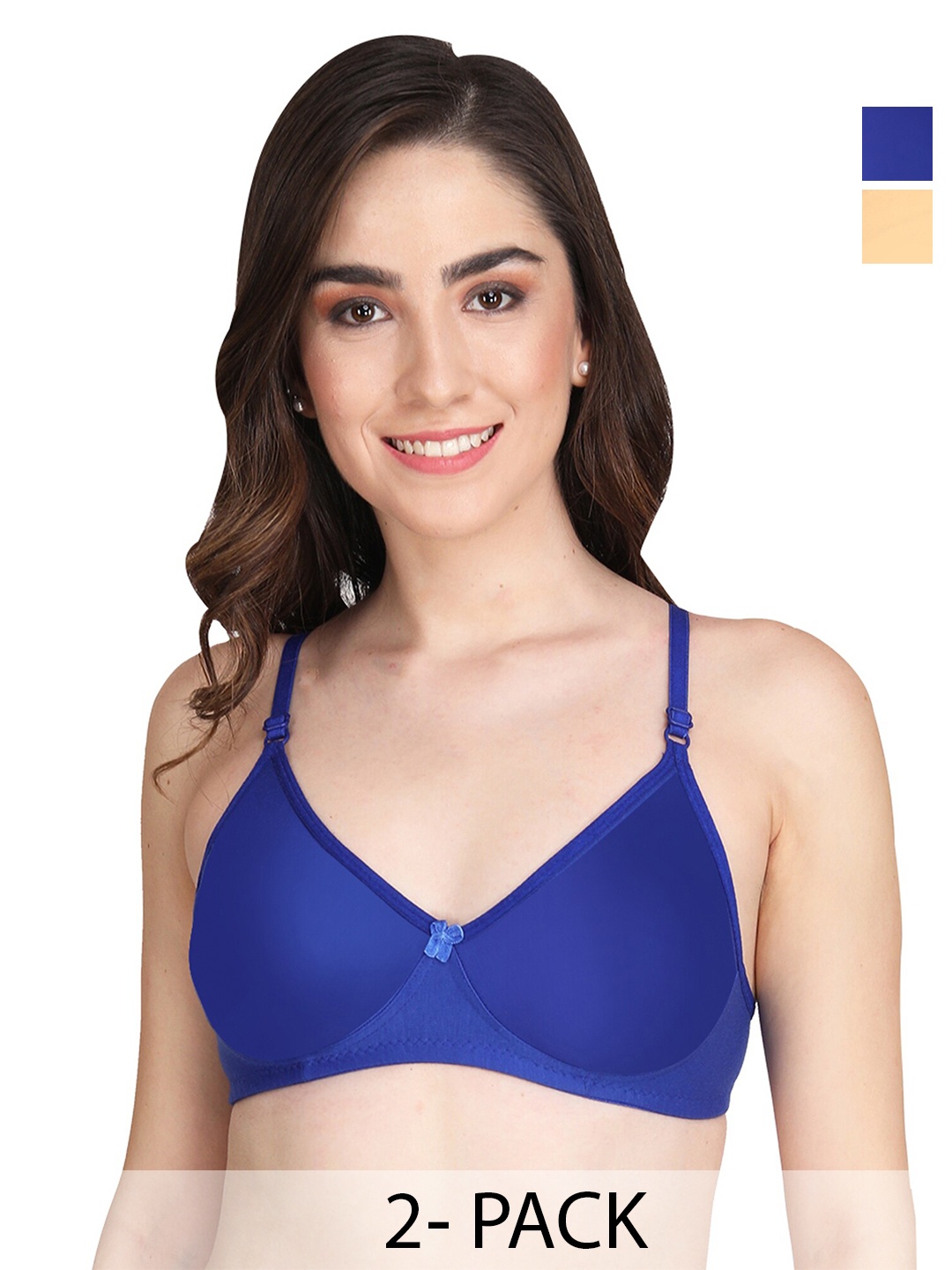 

Liigne Pack Of 2 Full Coverage Lightly Padded Everyday Bras- All Day Comfort, Beige