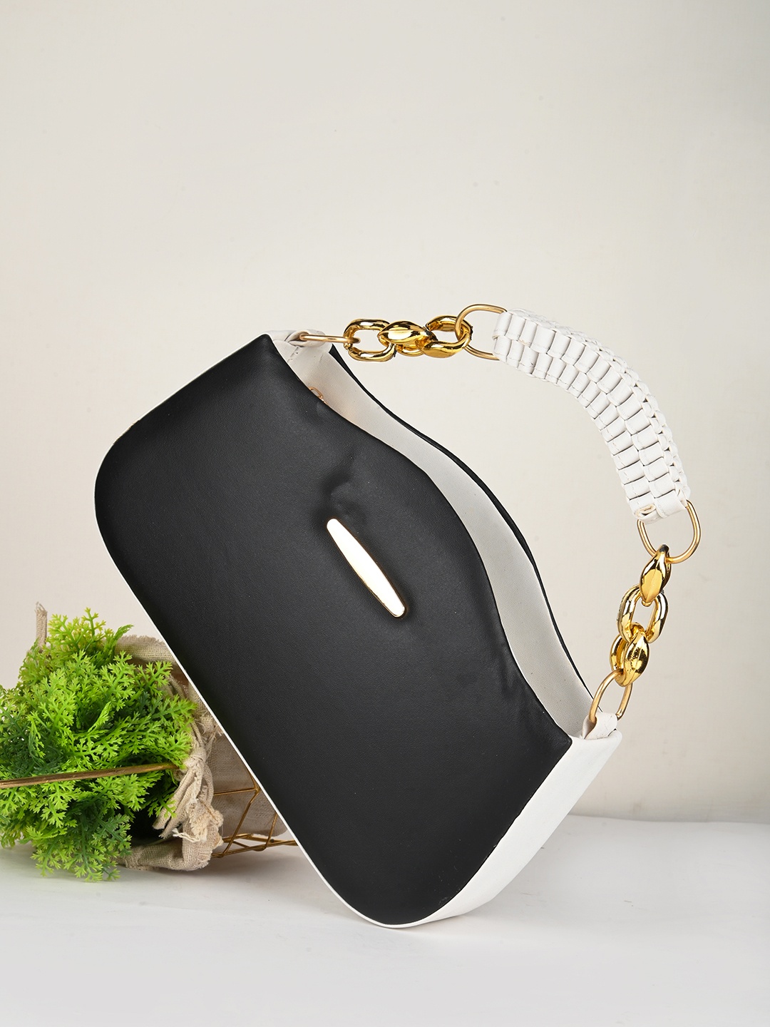 

DressBerry Black Structured Handheld Bag
