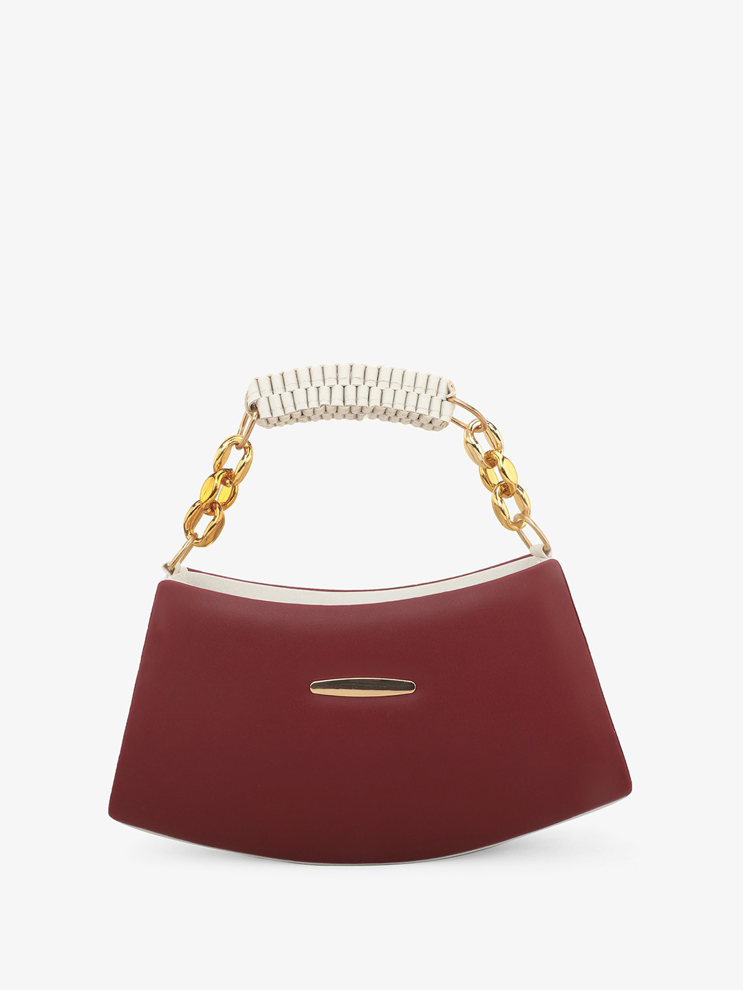 

DressBerry Half Moon Hobo Bag with Applique, Maroon