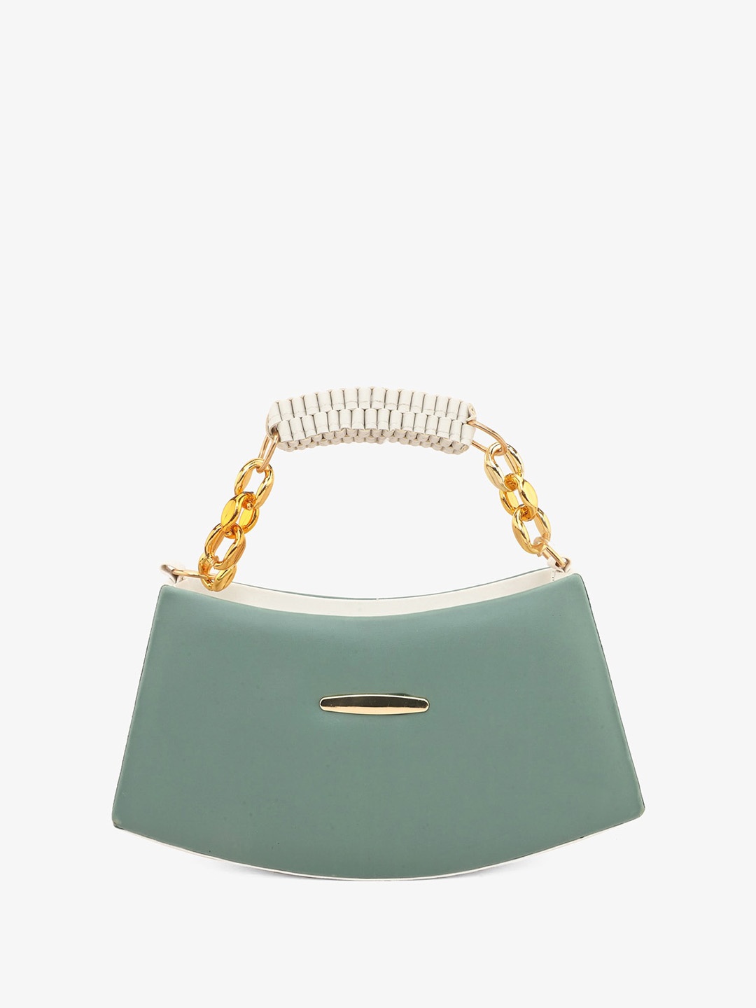 

DressBerry Colourblocked Structured Handheld Bag, Teal