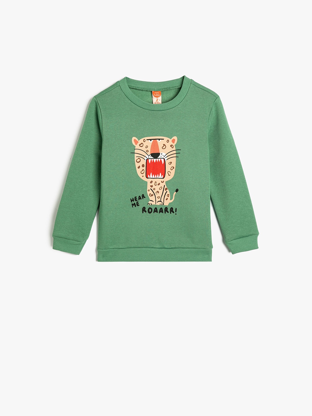 

Koton Boys Printed Round Neck Pullover, Green
