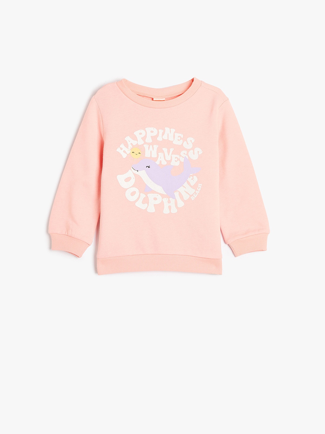 

Koton Girls Typography Printed Cotton Sweatshirt, Pink