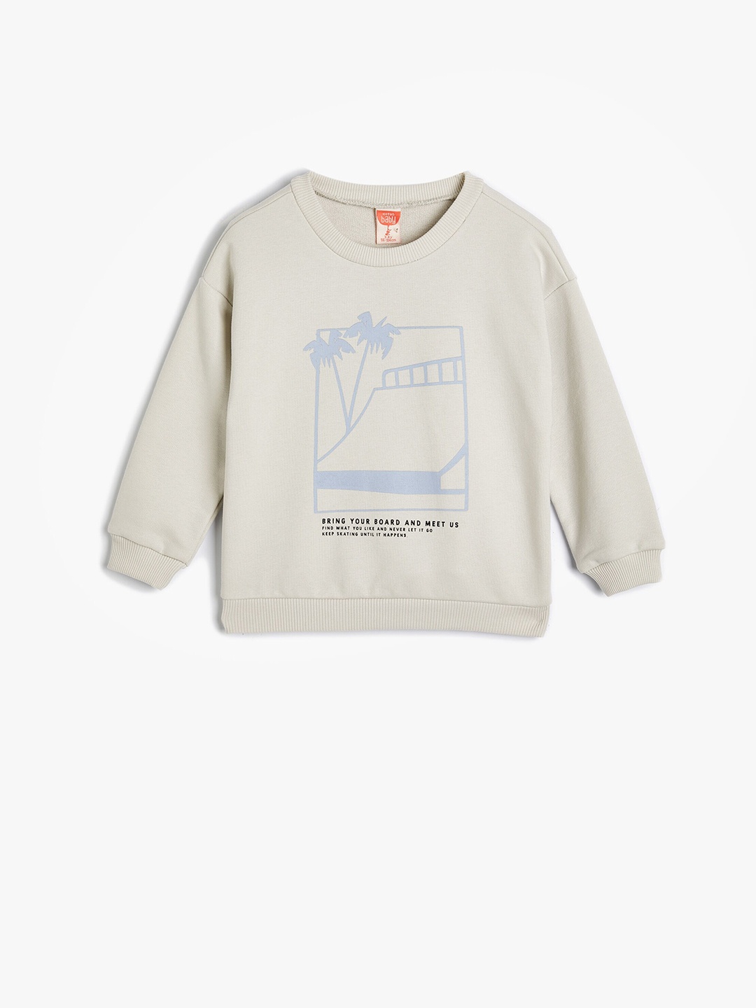 

Koton Boys Typography Printed Long Sleeves Pullover, Beige