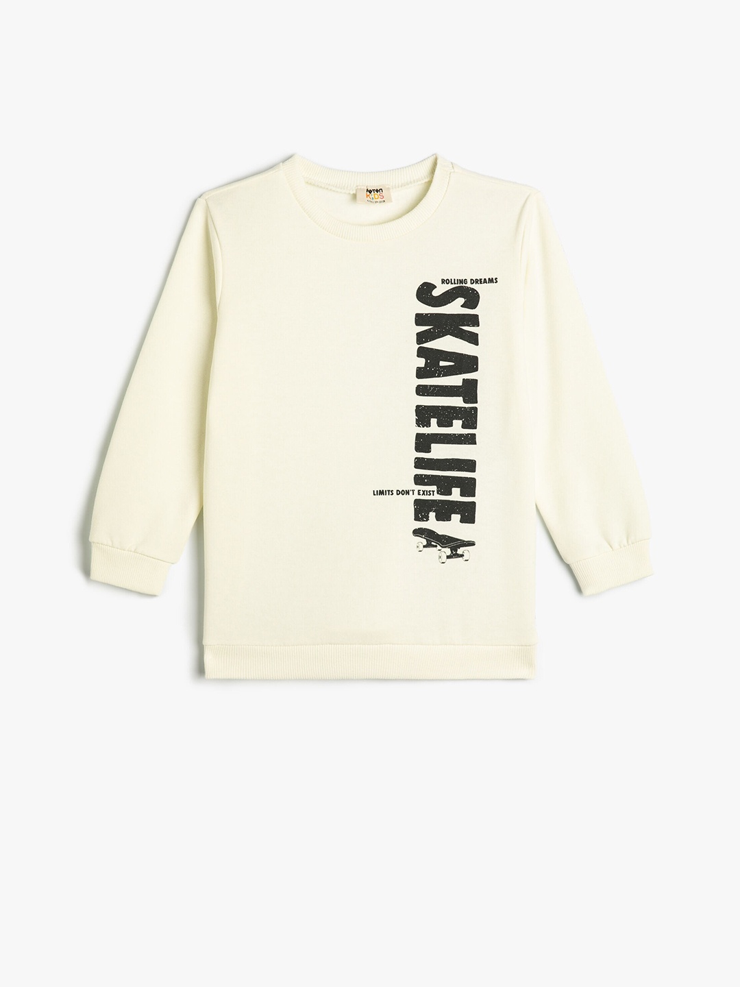 

Koton Boys Typography Printed Cotton Sweatshirt, Beige