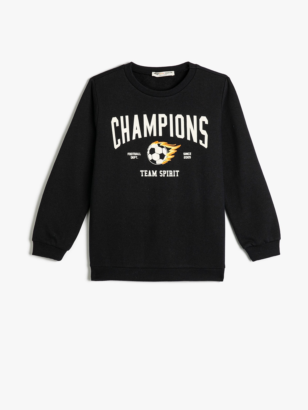 

Koton Boys Typography Printed Pullover Sweatshirt, Black
