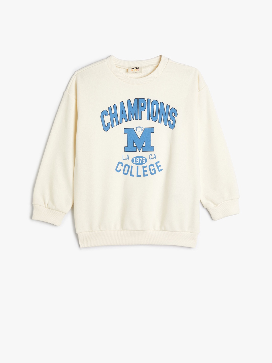 

Koton Boys Printed Round Neck Pullover, Beige