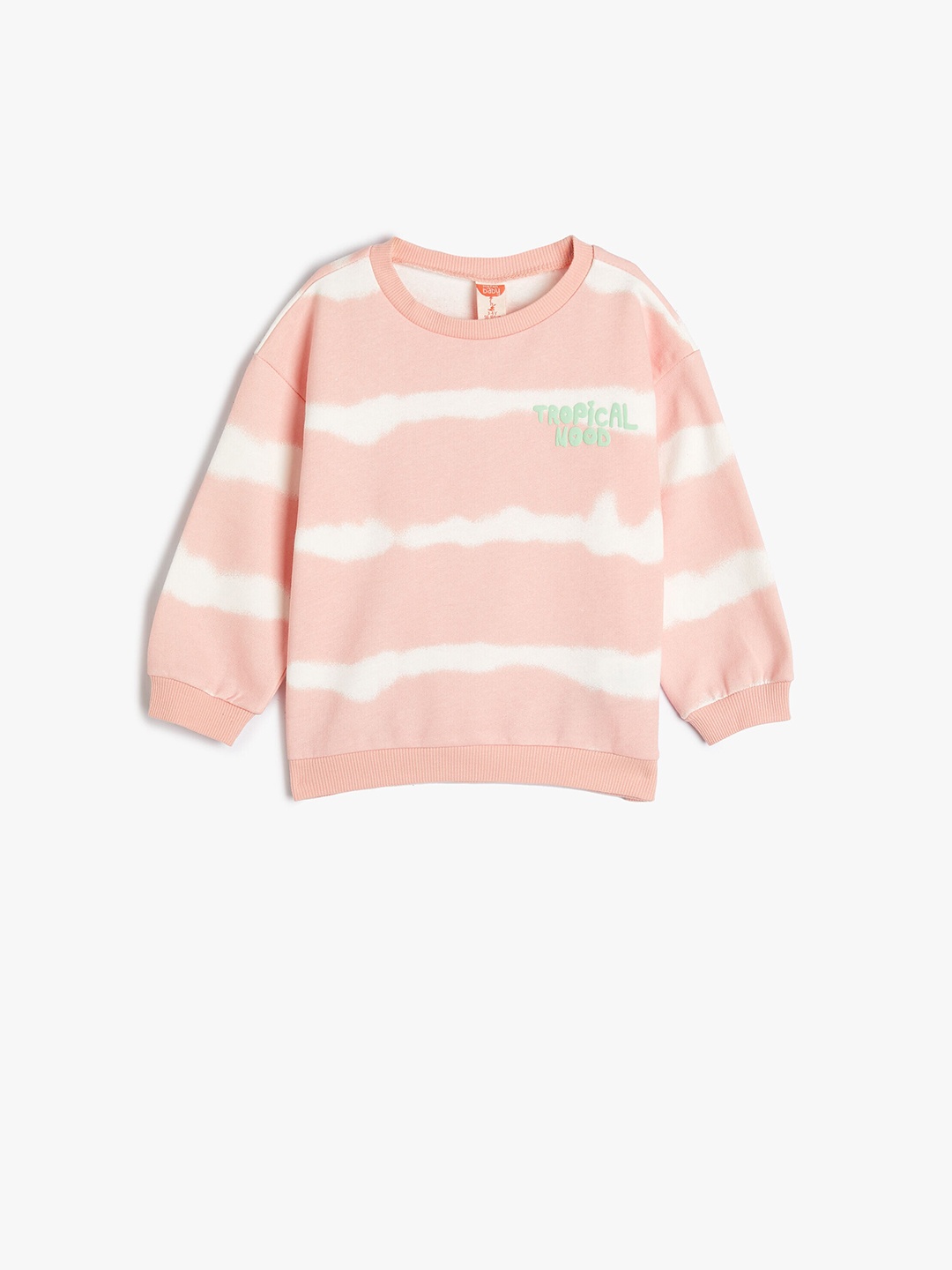 

Koton Girls Striped Round Neck Pullover, Pink