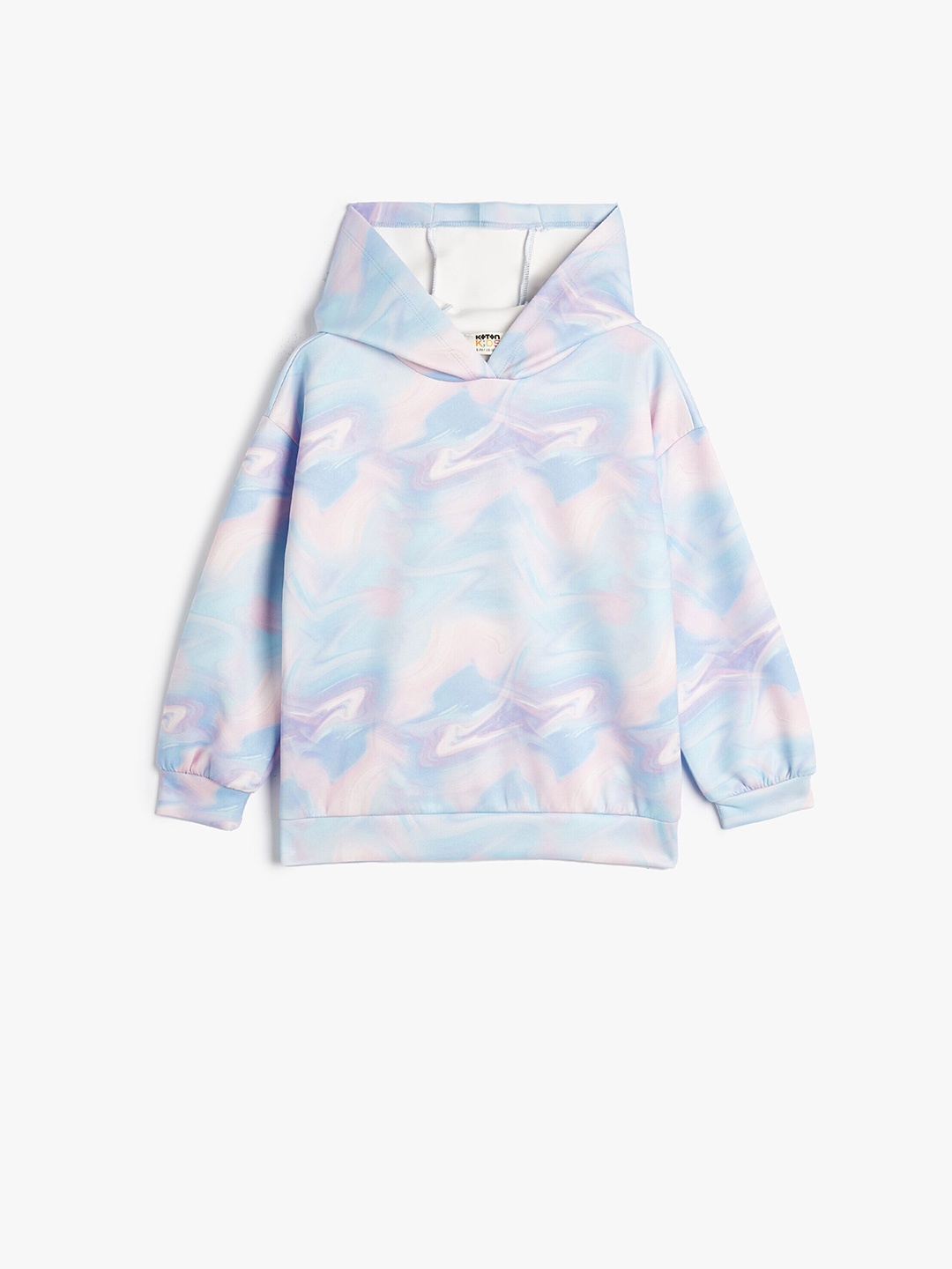 

Koton Girls Abstract Printed Hooed Neck Pullover, Blue
