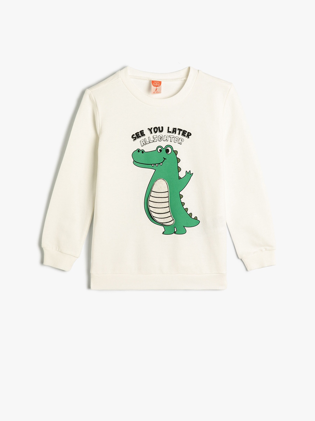 

Koton Boys Graphic Printed Cotton Sweatshirt, Beige