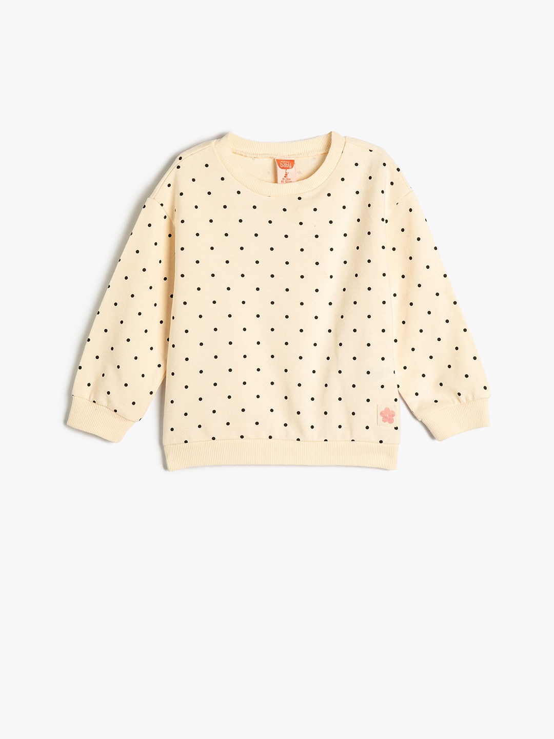 

Koton Girls Printed Round Neck Pullover, Beige