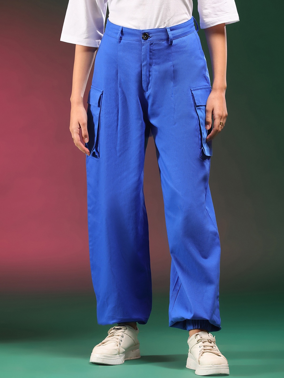 

Stylecast X Kotty Blue Women Relaxed High-Rise Trouser