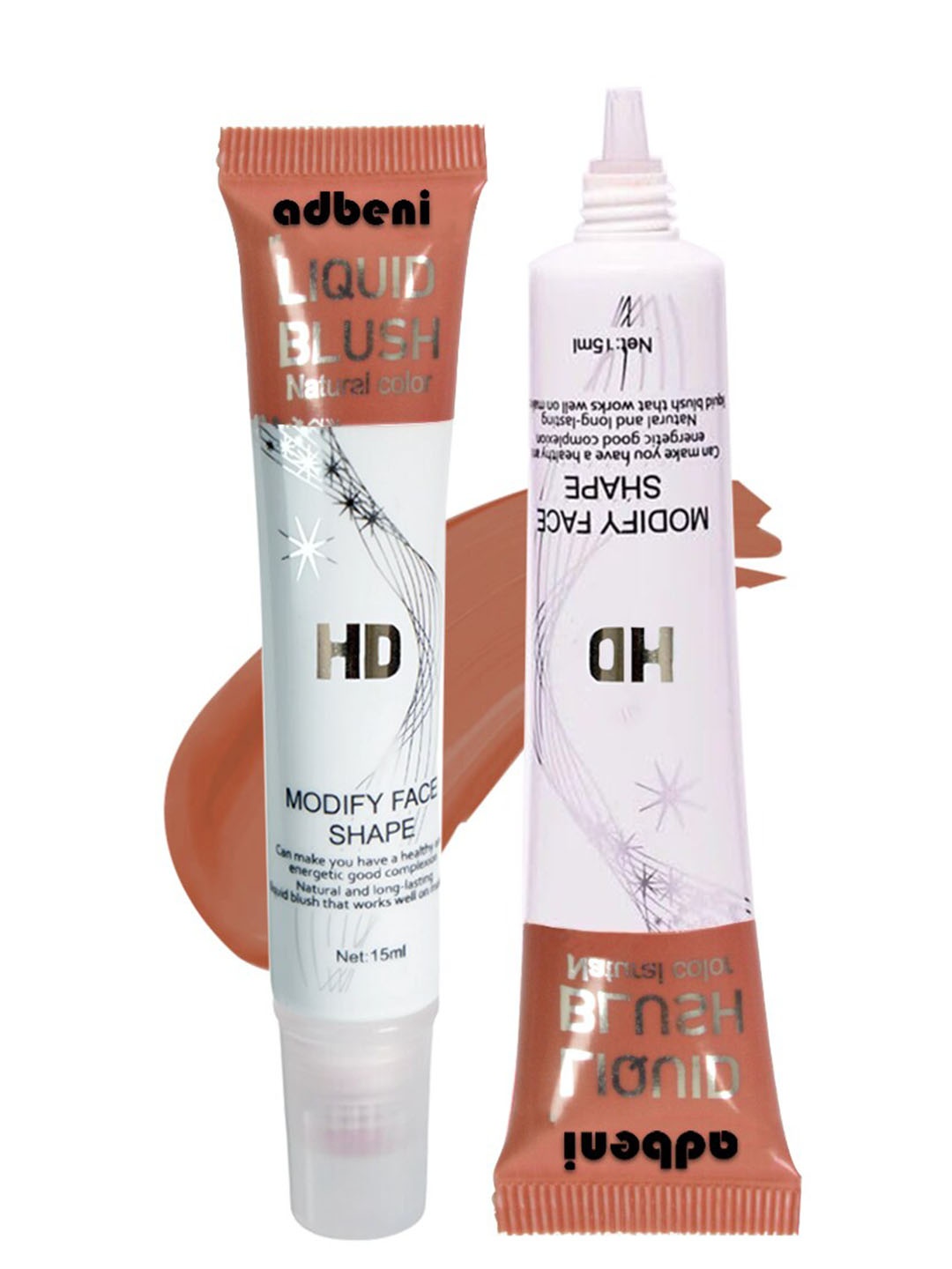 

Adbeni HD Set Of 2 Water Proof Liquid Blusher - 15ml Each - Glisten Glow 03, Beige