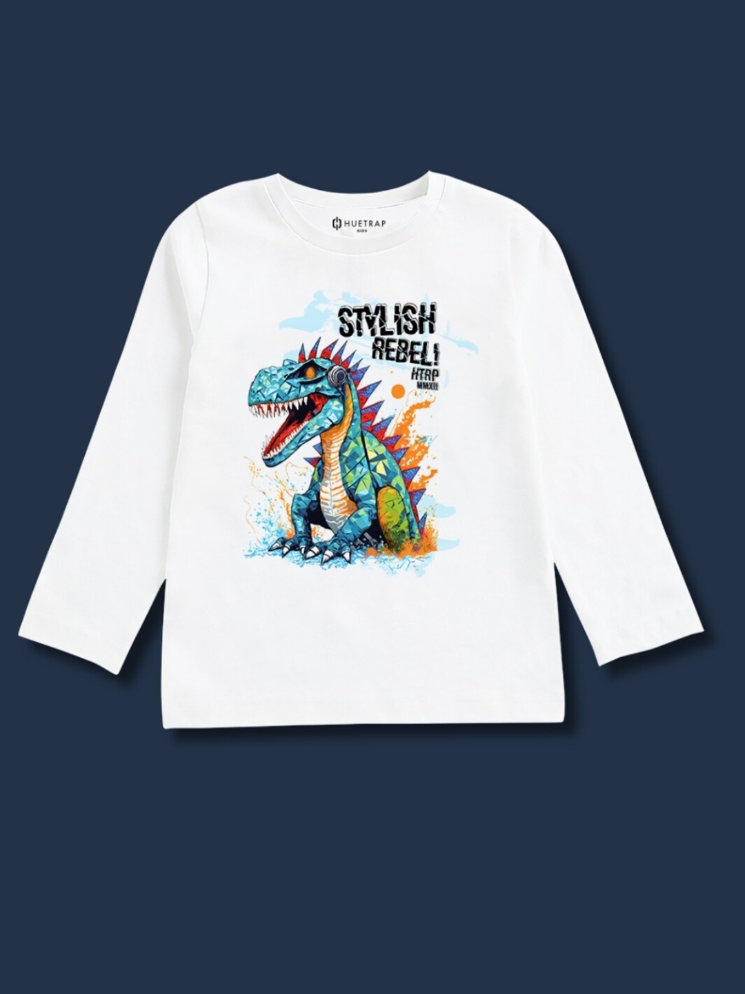 

Huetrap Boys Graphic Printed Pure Cotton T-shirt, White