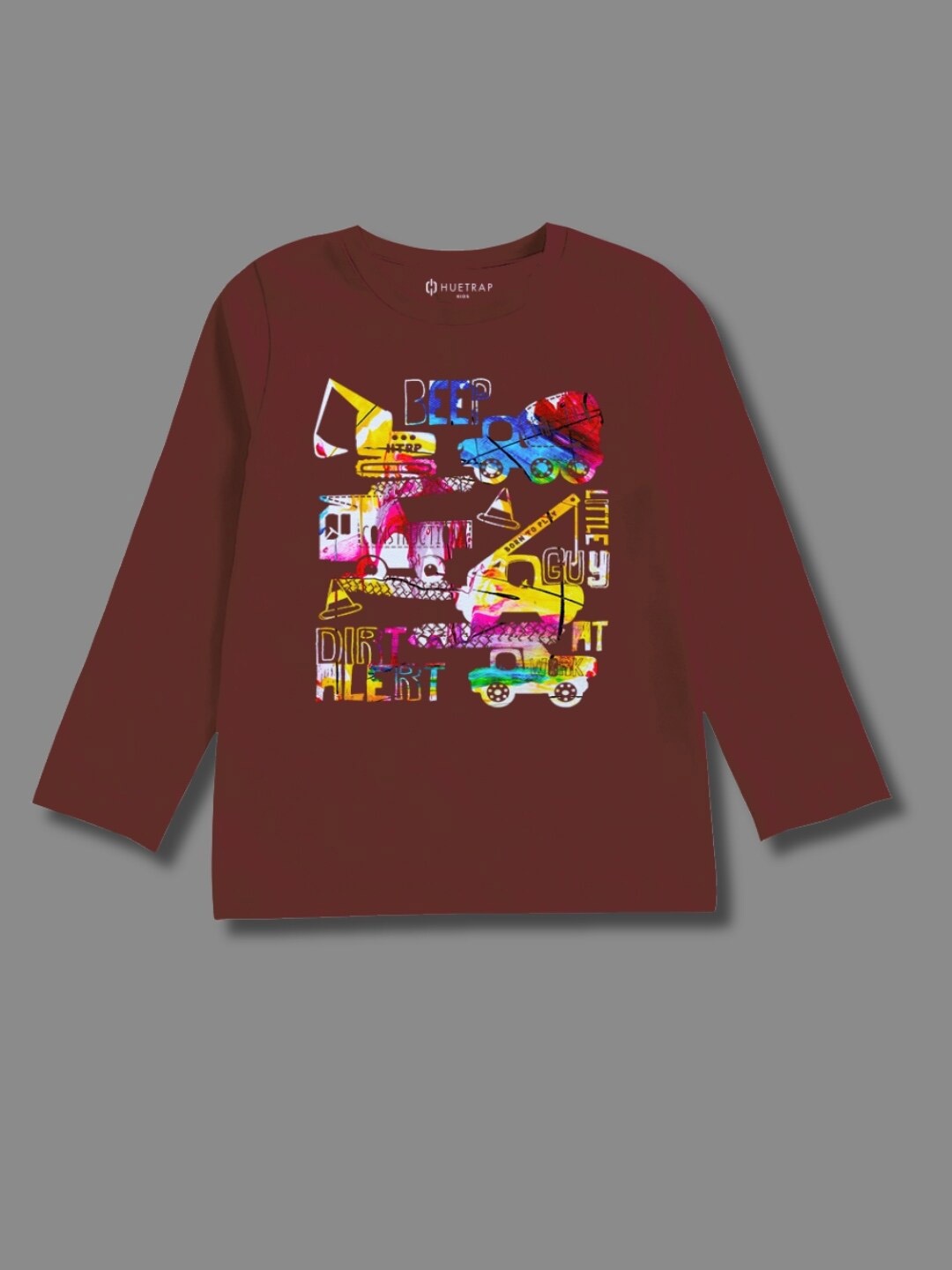 

Huetrap Boys Graphic Printed Pure Cotton T-shirt, Maroon