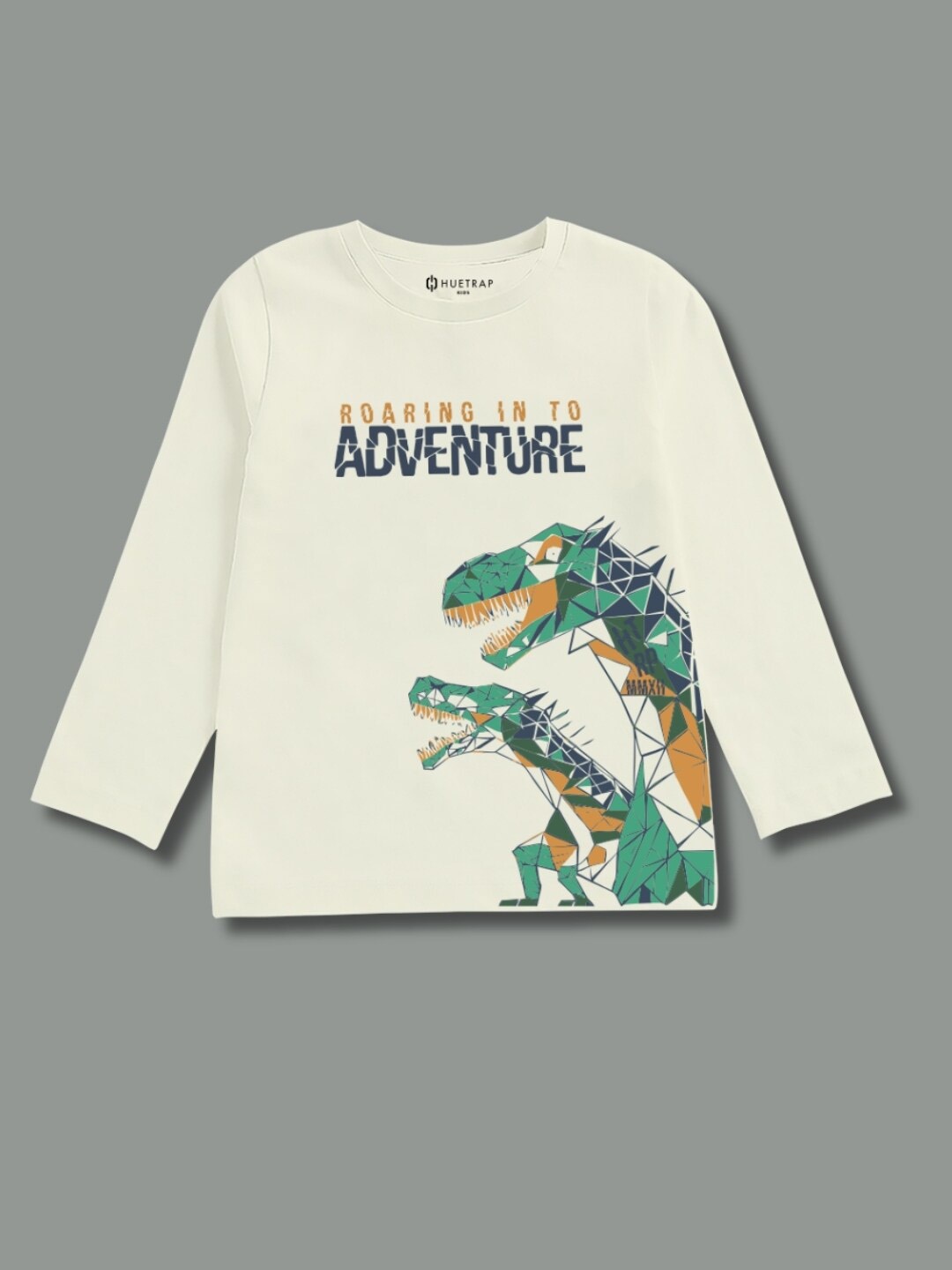 

Huetrap Boys Graphic Printed Pure Cotton T-shirt, Off white