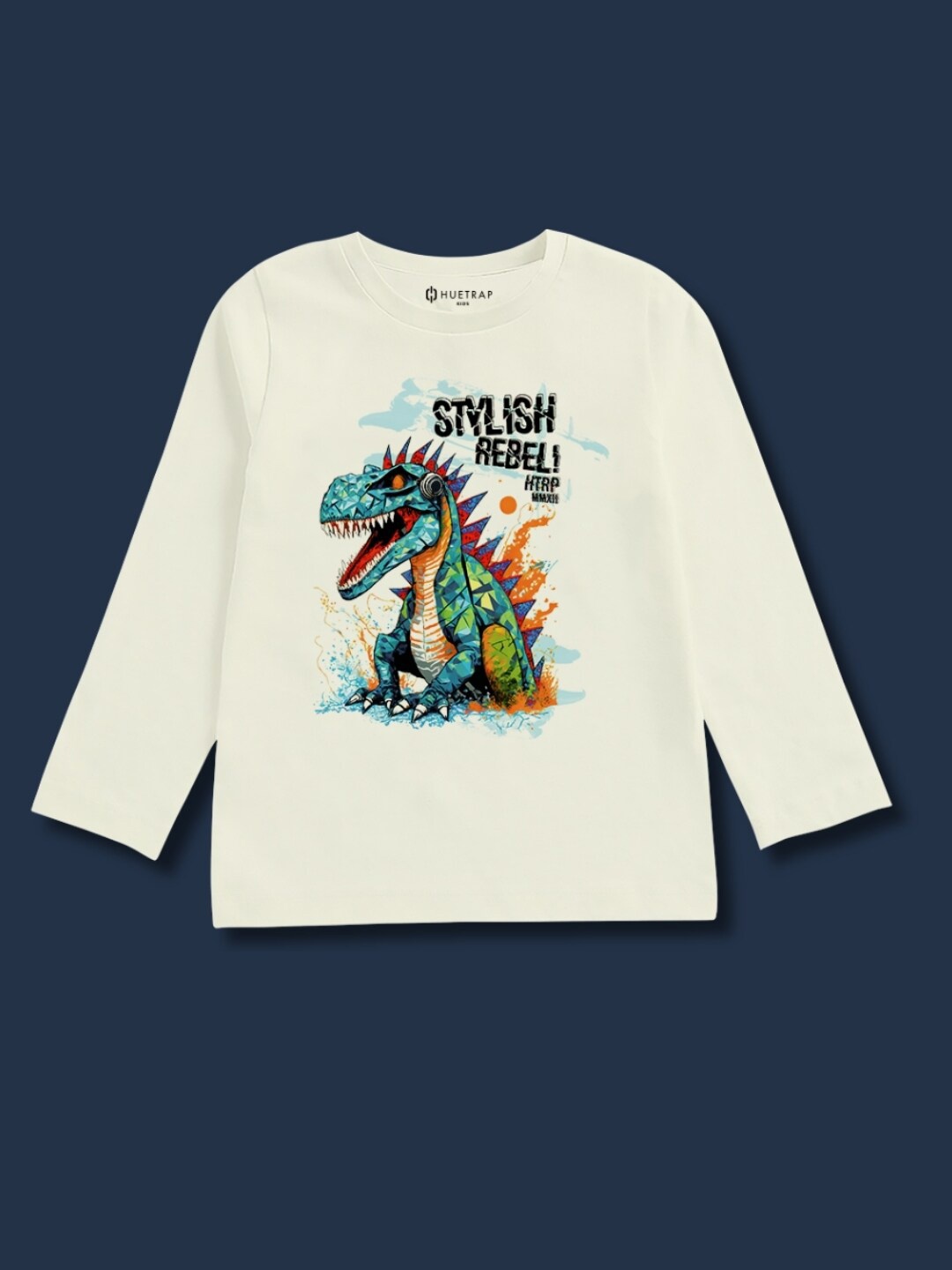 

Huetrap Boys Graphic Printed Pure Cotton T-shirt, Off white