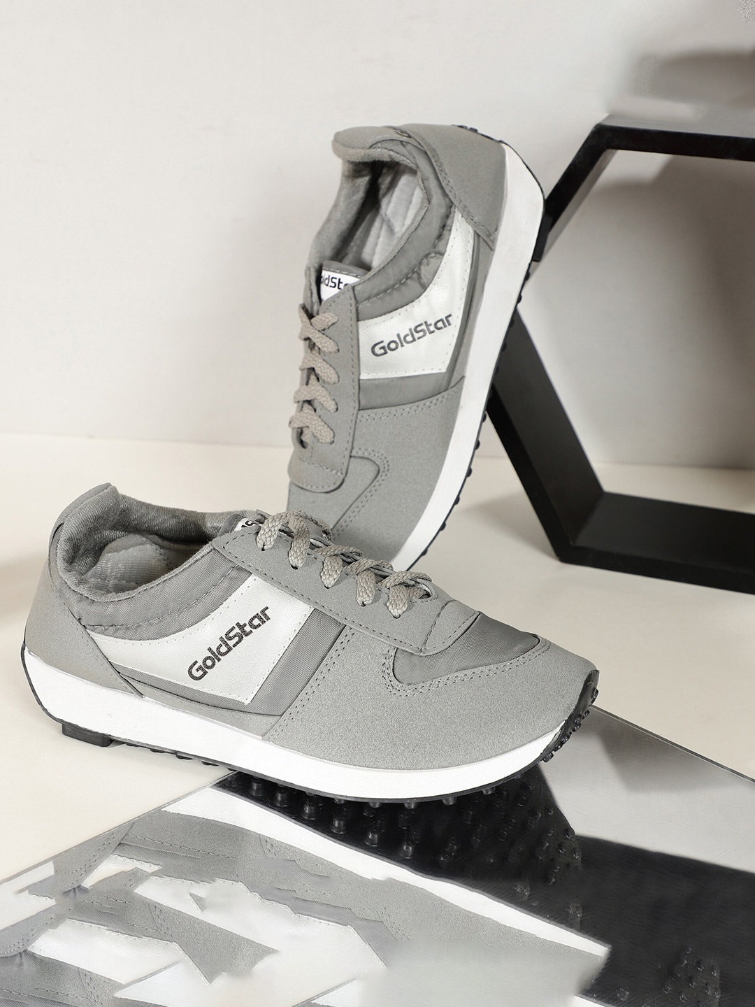 

Goldstar Men Mesh Lace-Ups Walking Shoes, Grey