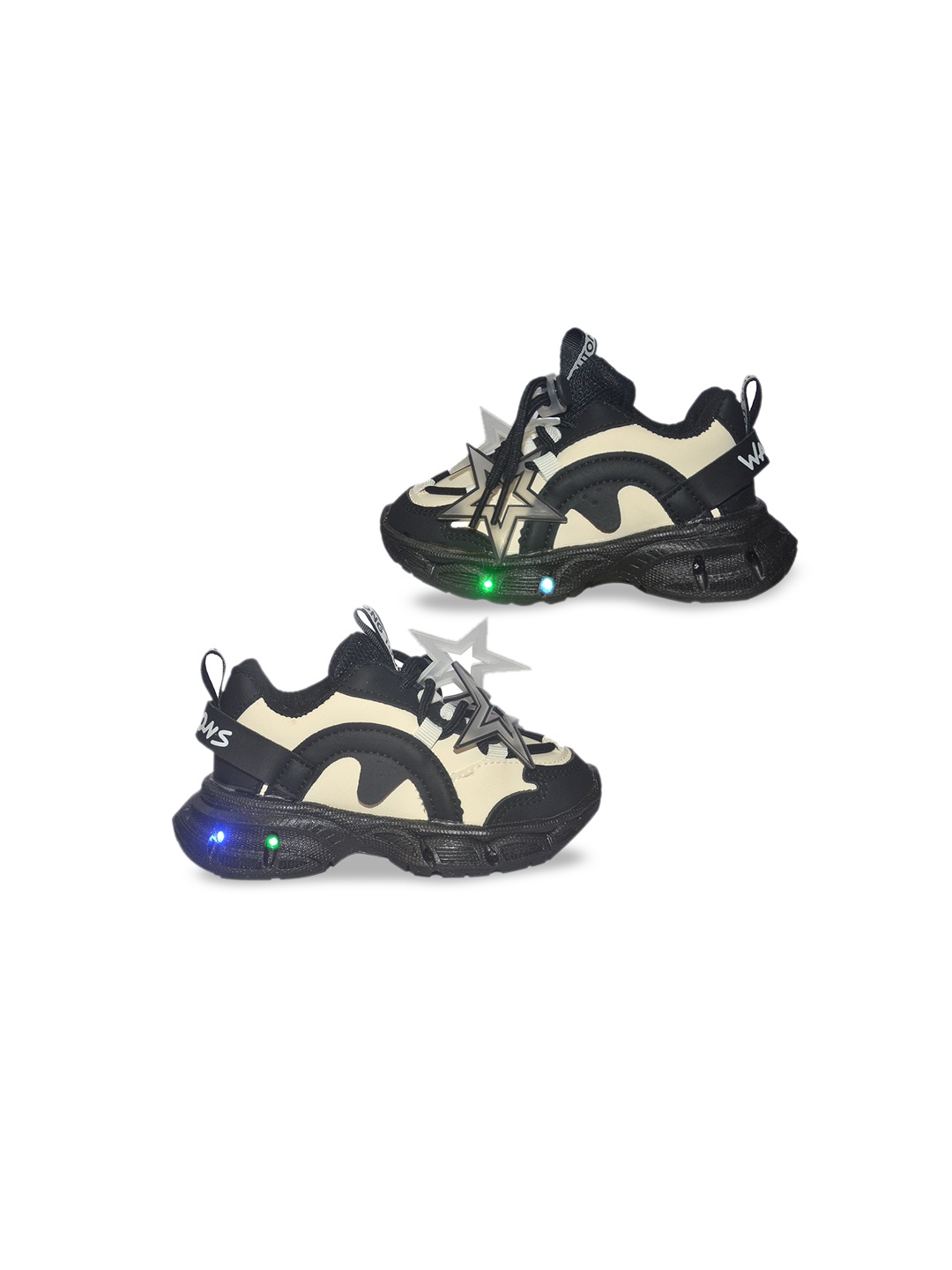 

BAESD Unisex Kids Colourblocked PU Sneakers, Black